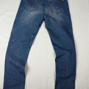 Blue low rise straight legs denim pants (M)