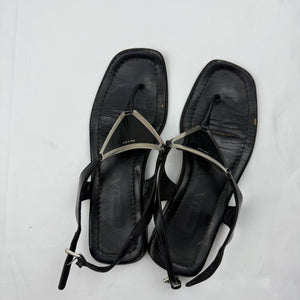 Black buckle summer sandals shoes (36)