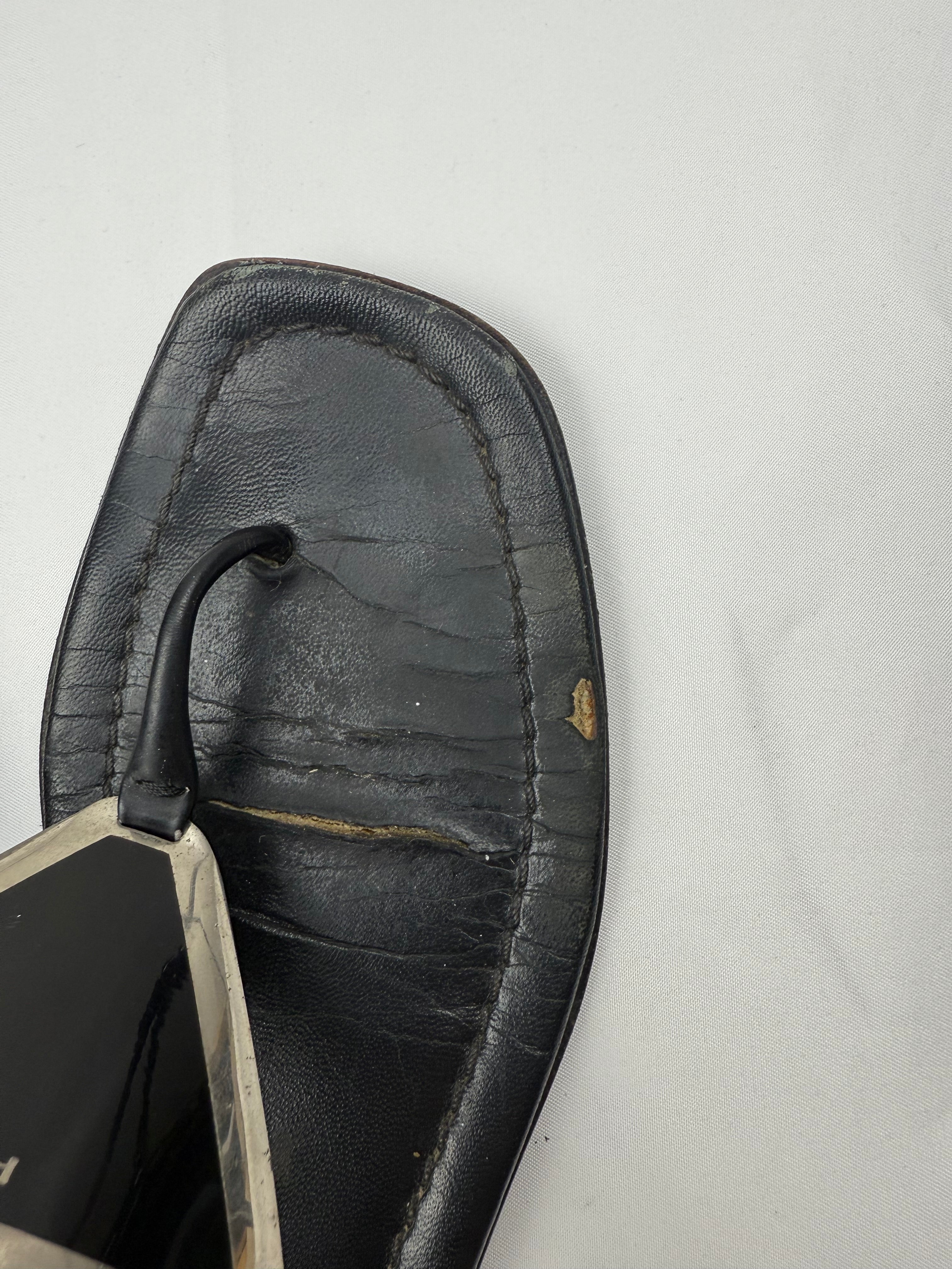 Black buckle summer sandals shoes (36)