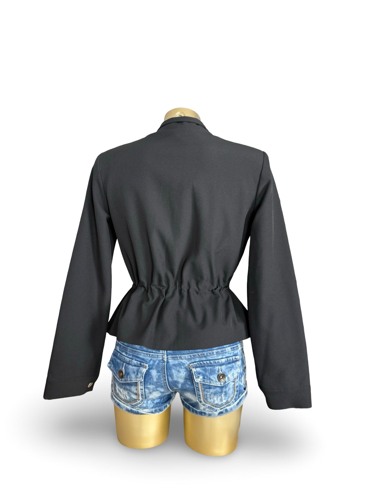 Black zip up office blazer jacket (M)