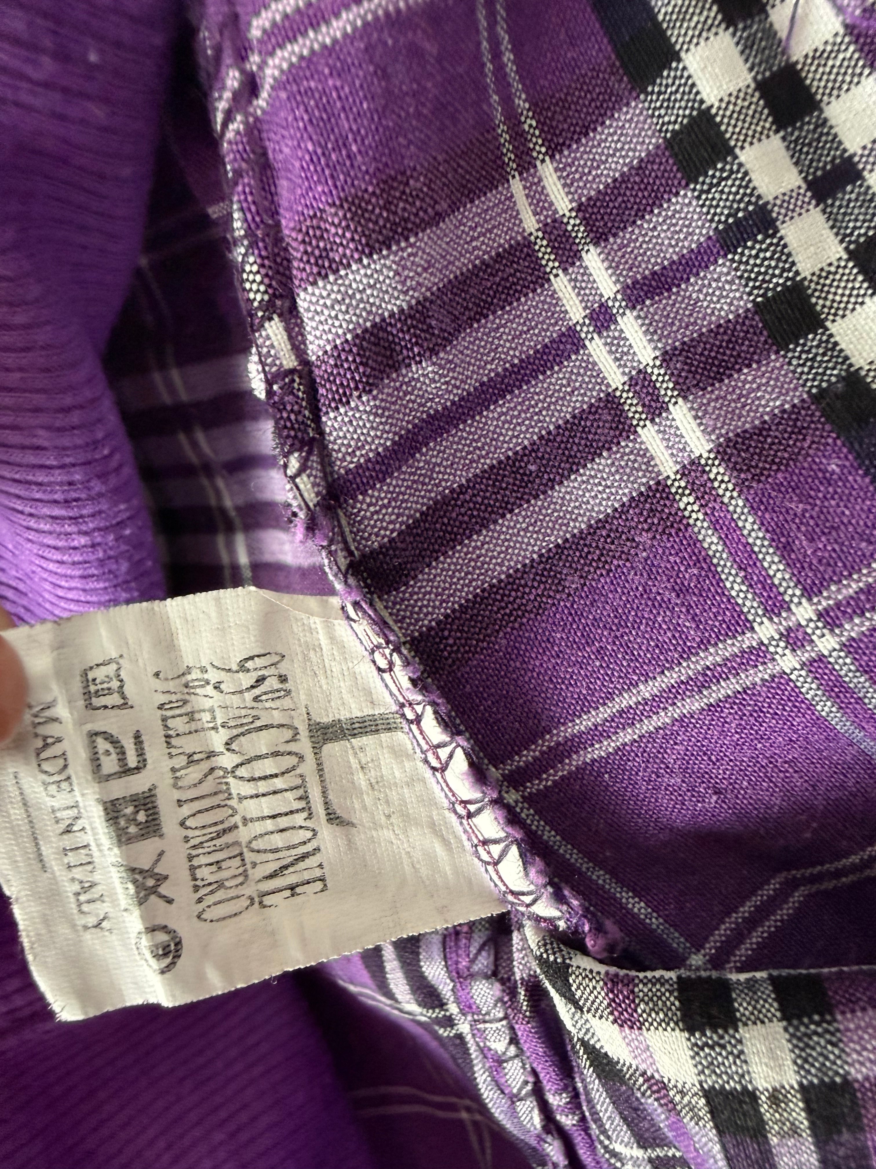 Purple check print low rise mini short (S/M)