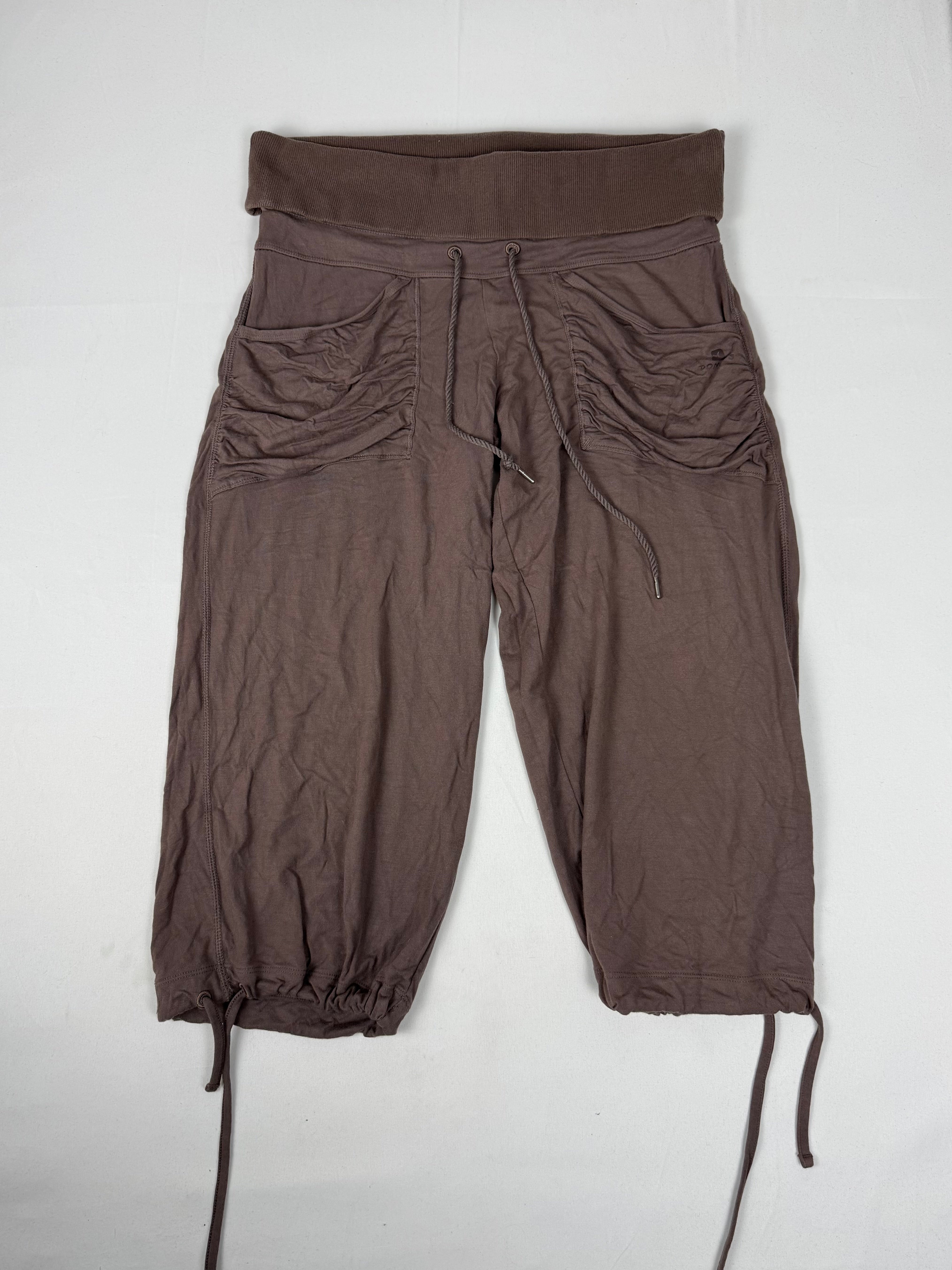 Brown low waist activewear capri pants (L)