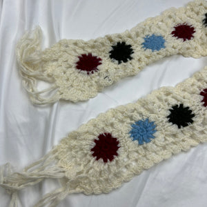 White crochet knitted scarf