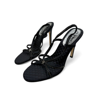 Black seashell strass heels mules (39)