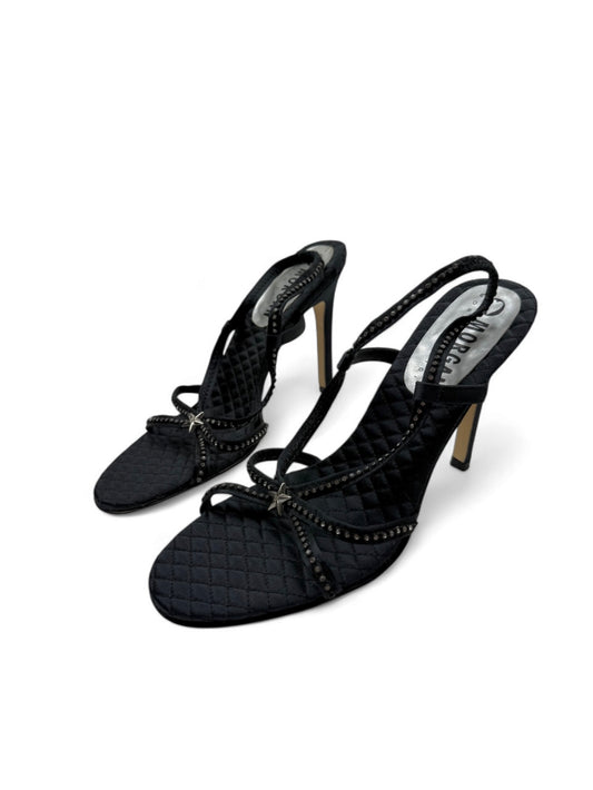 Black seashell strass heels mules (39)