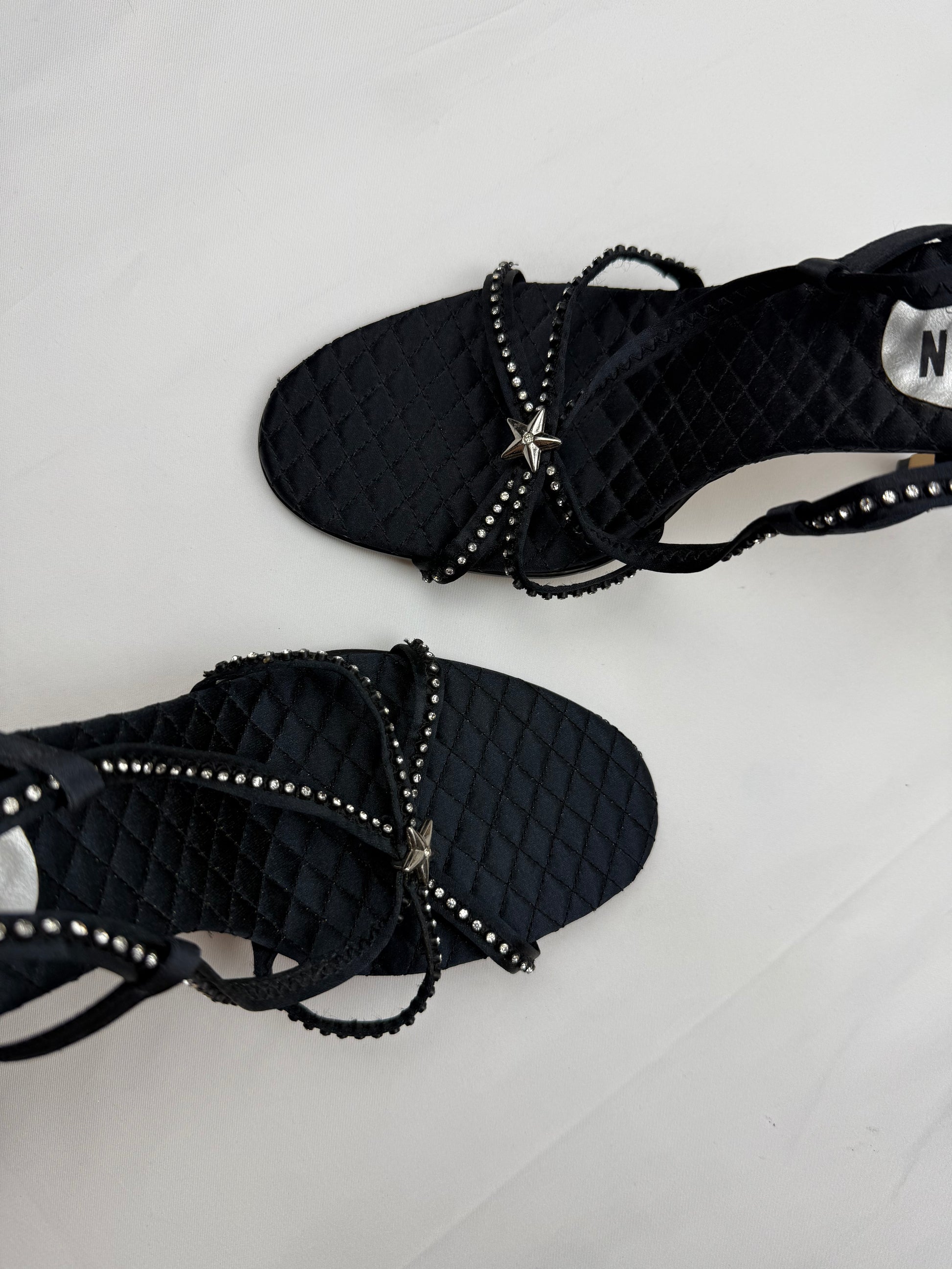 Black seashell heels mules (39)