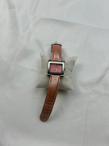 Vintage stainless steel silver pink jewelry watch