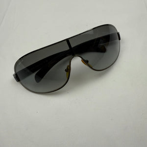 Black 2000s shield logo sunglasses