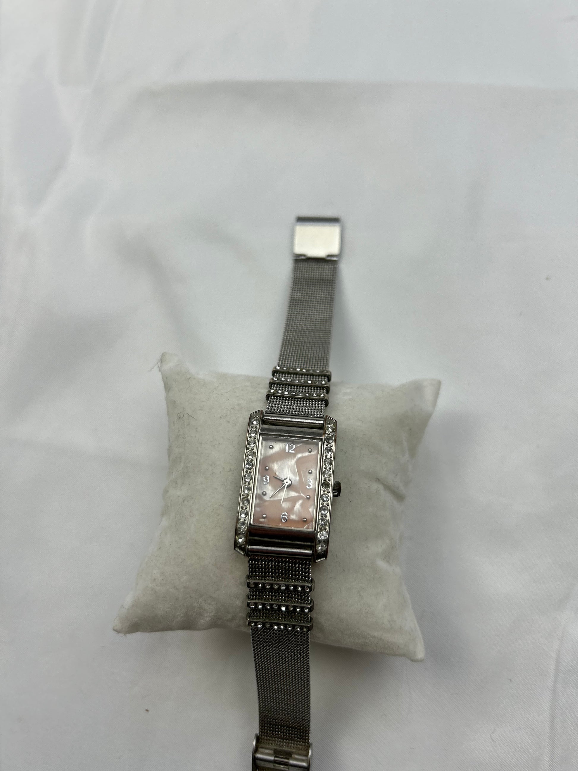 Vintage stainless steel silver jewelry watch