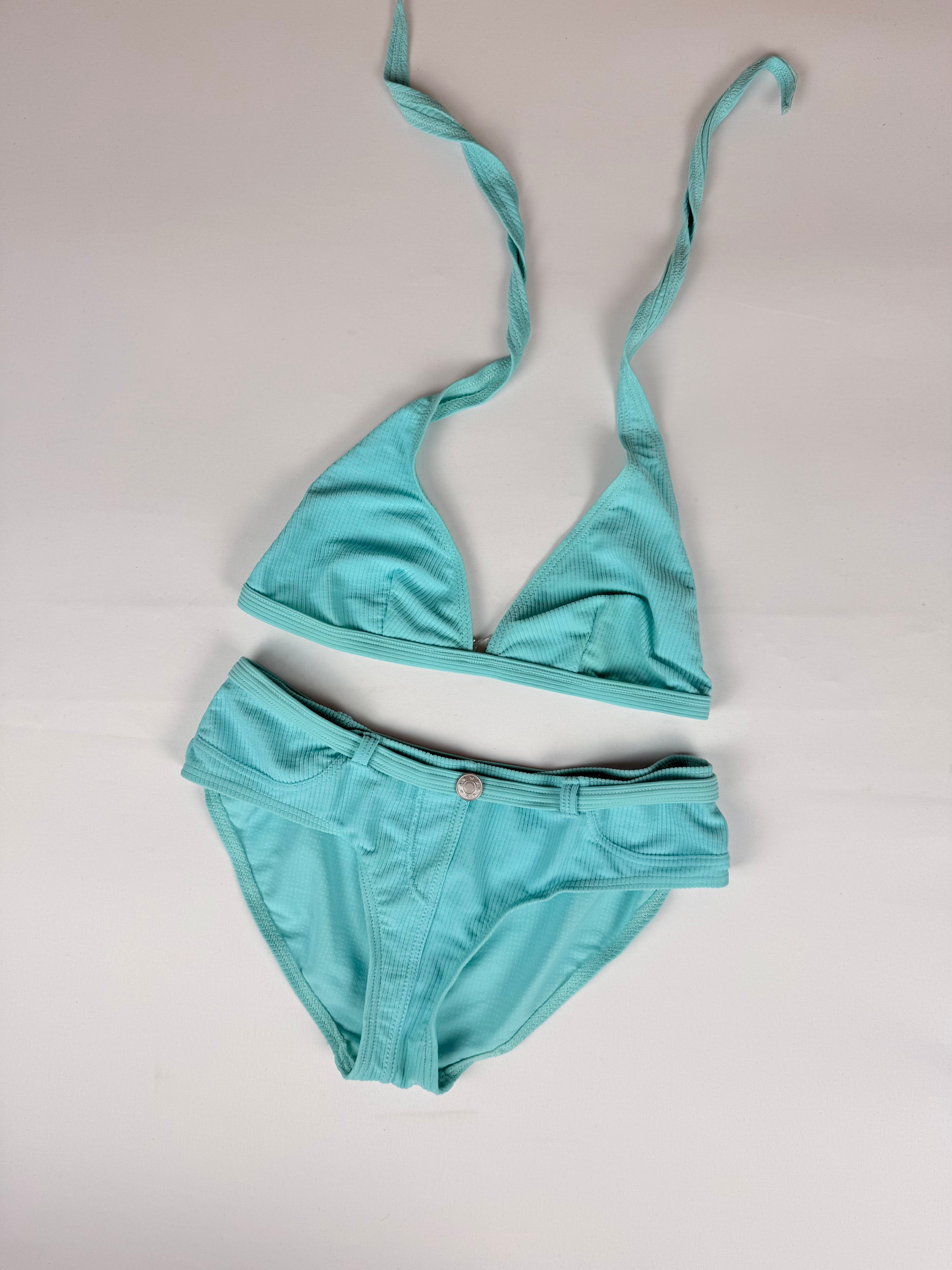 Baby blue low rise bikini set (S)