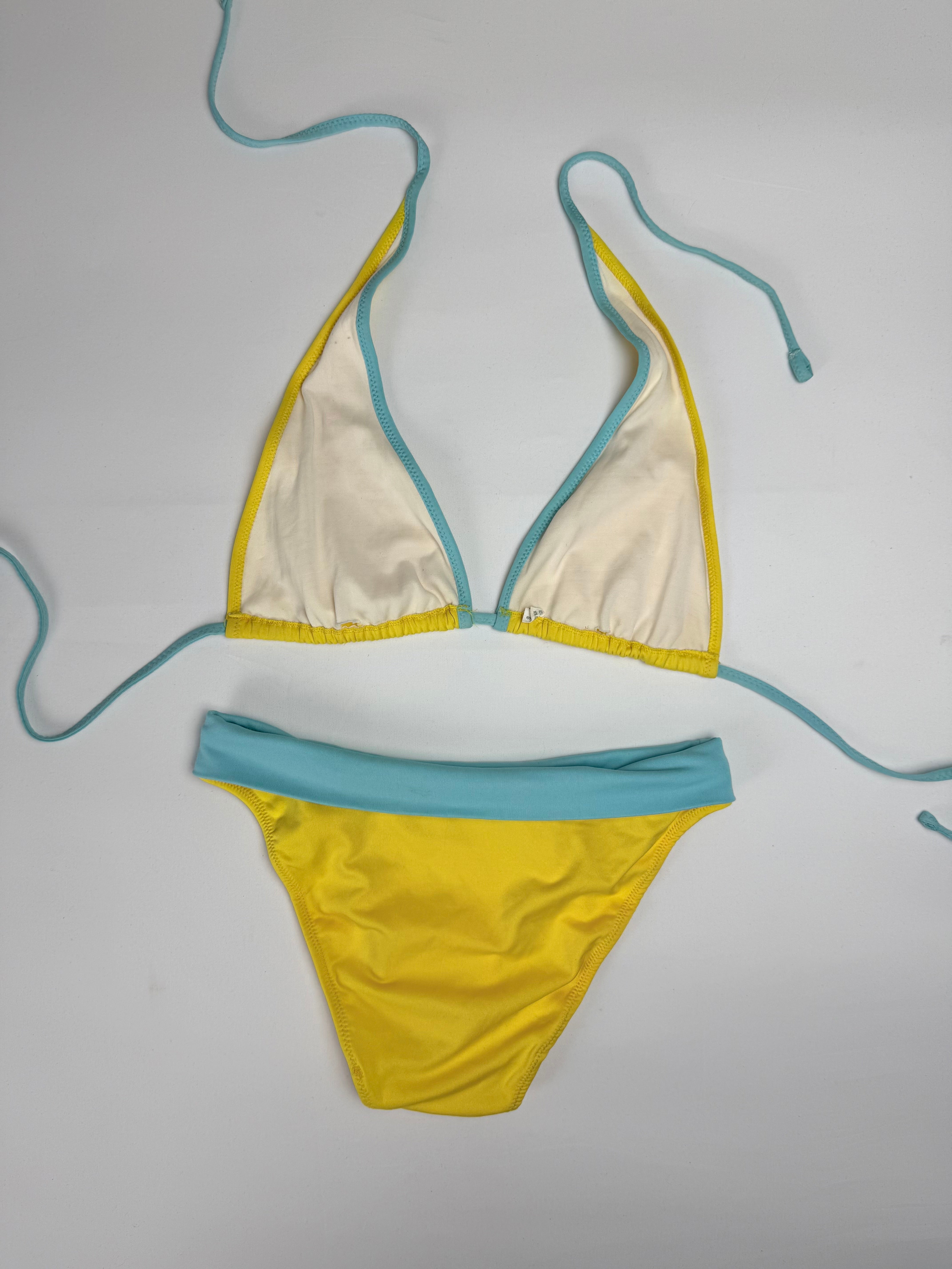 Yellow low rise bikini set (S)