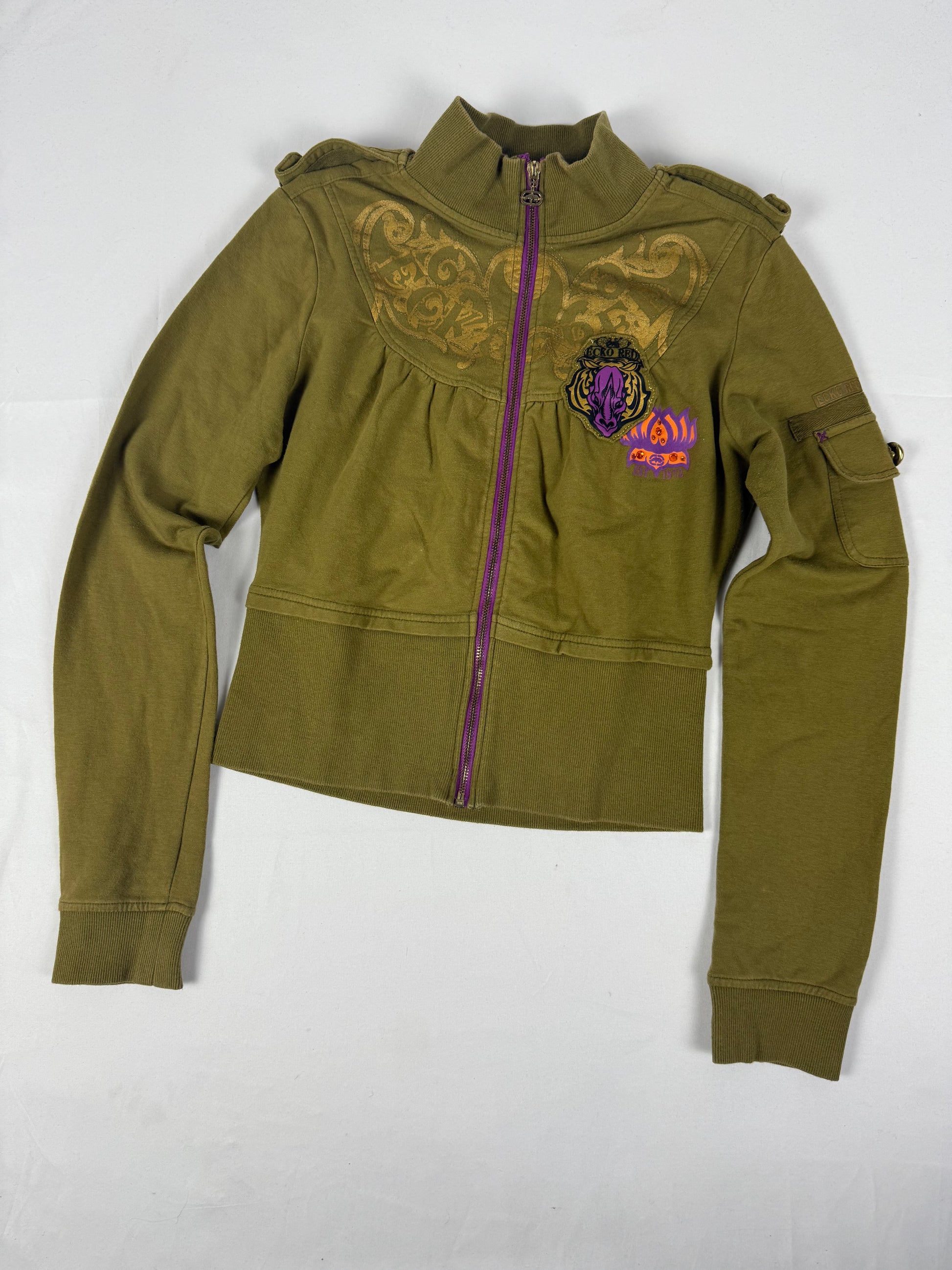 Khaki 100% cotton tight fit sweatshirt (S/M)