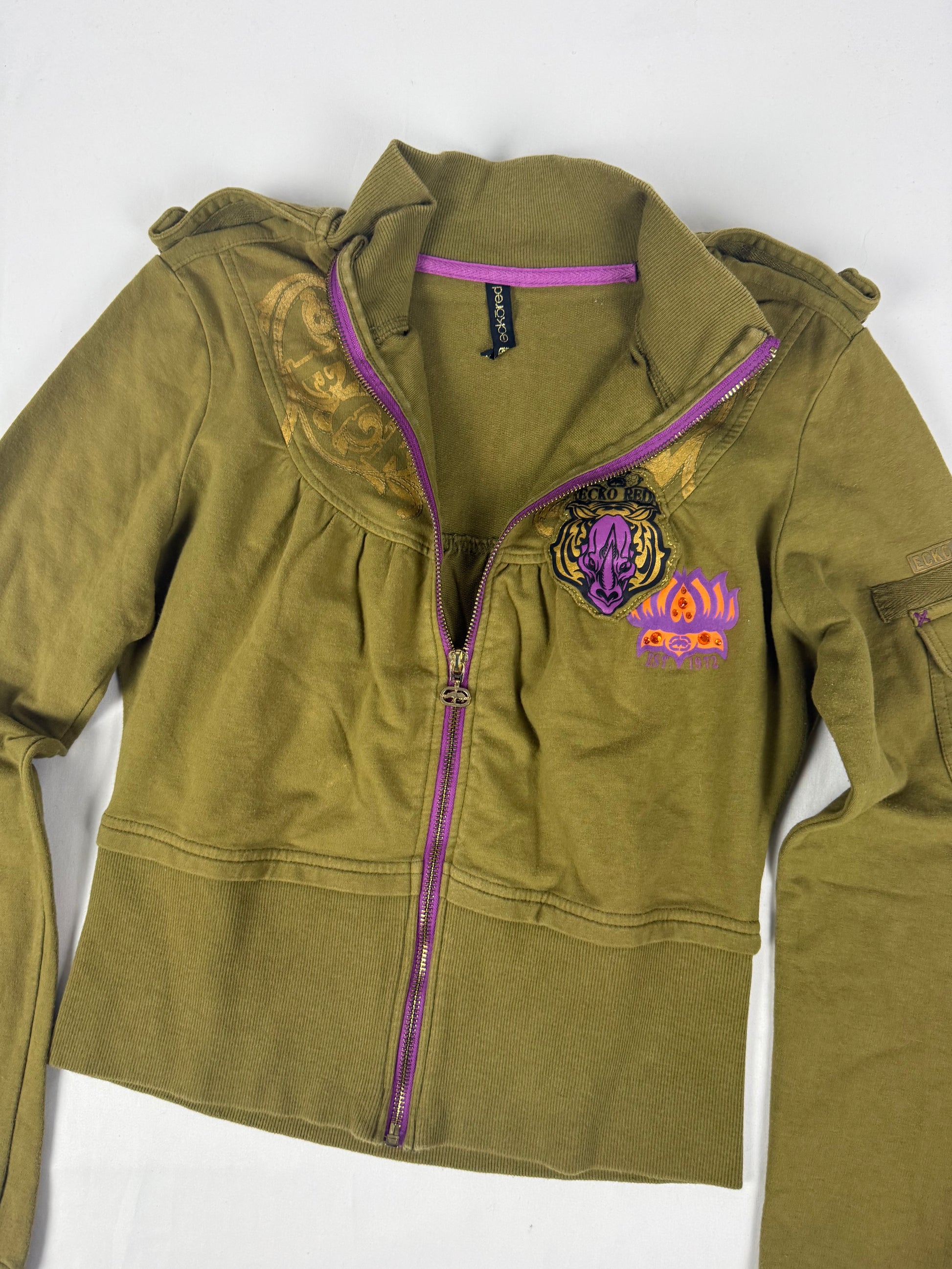 Khaki 100% cotton tight fit sweatshirt (S/M)