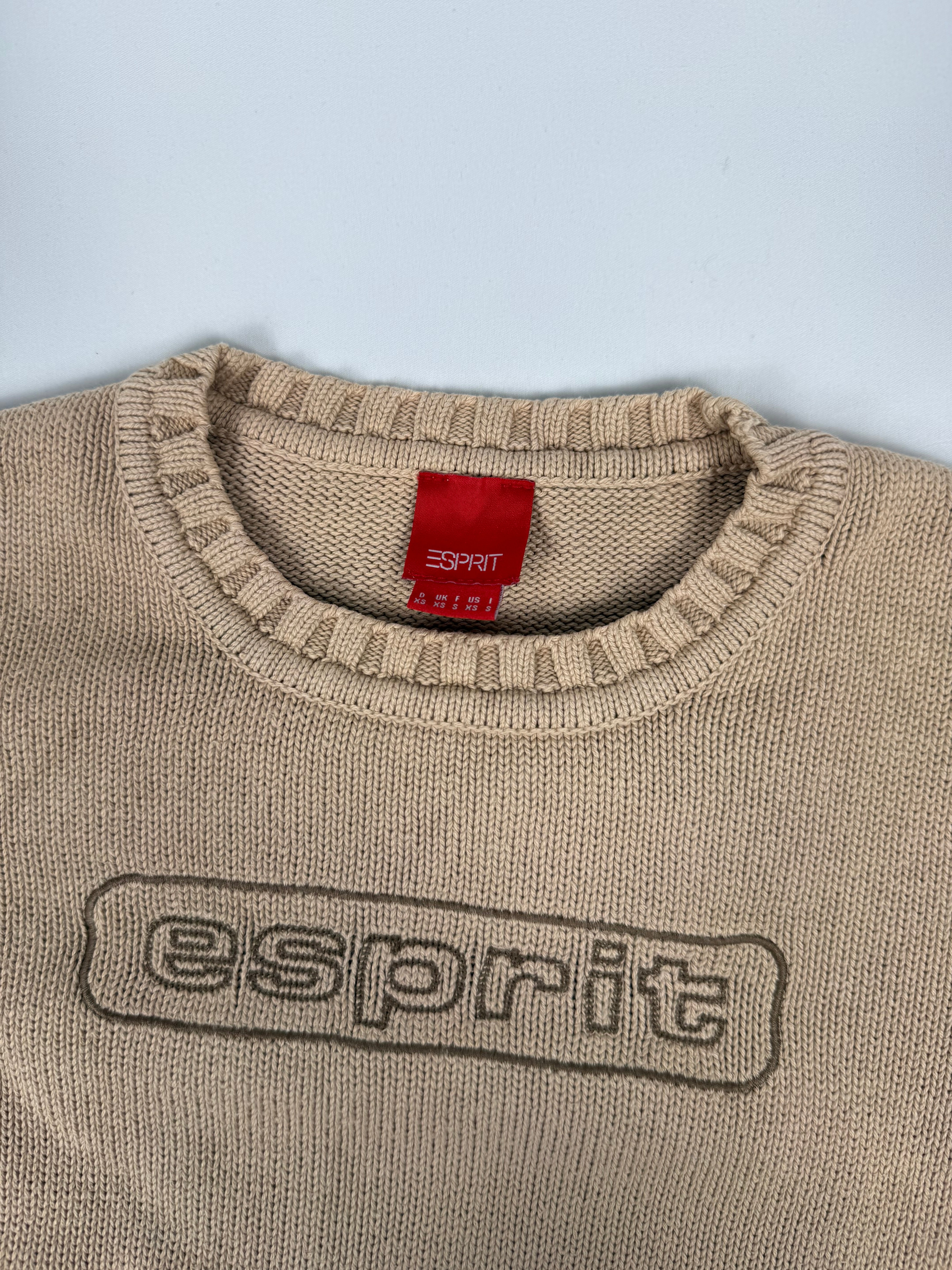 Beige knitted jumper (S)