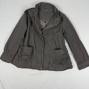 Grey 100% cotton trench jacket (M)