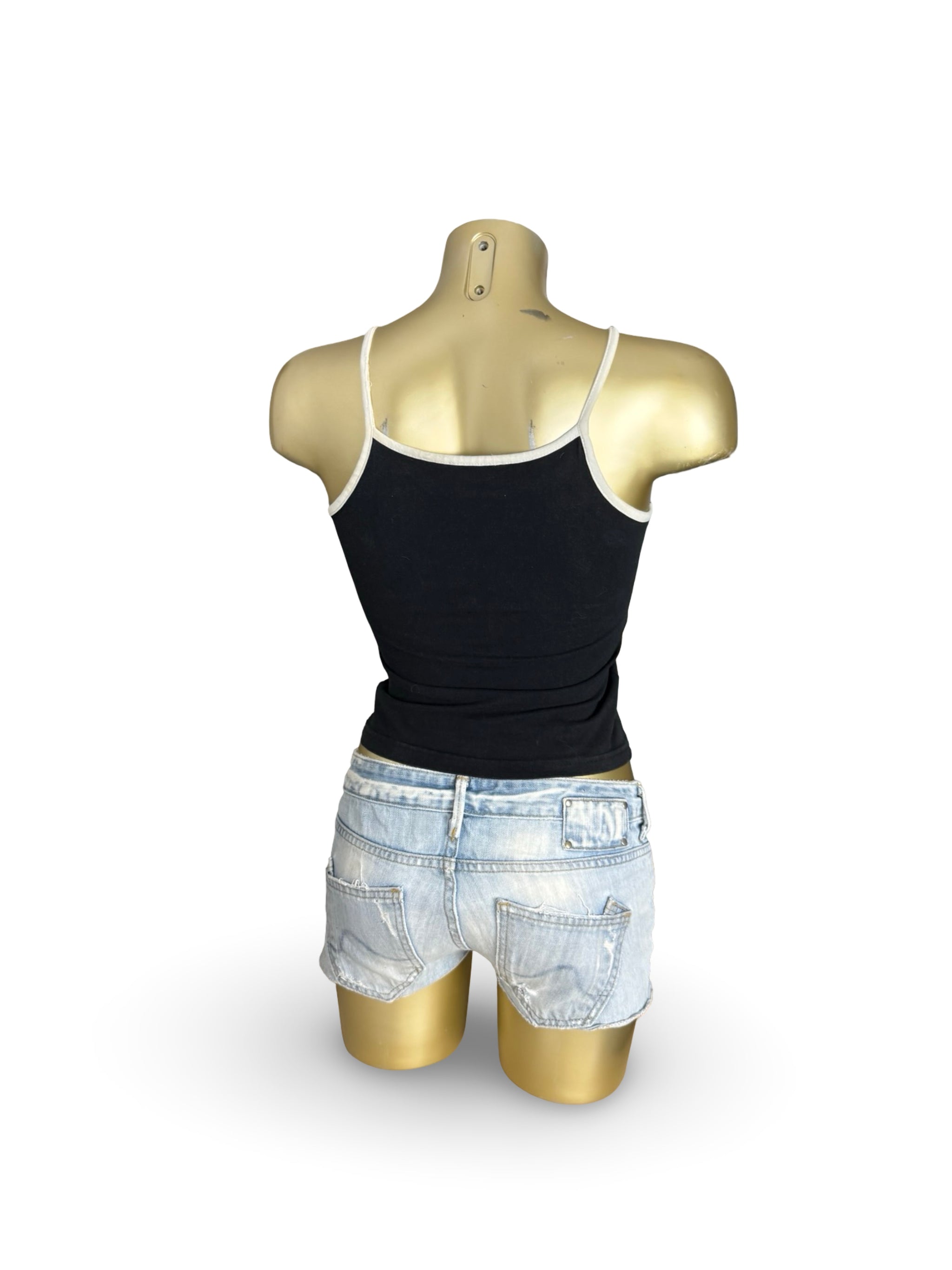 Black graphic activewear top (S)