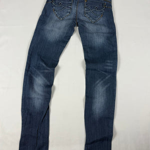 Blue denim low rise skinny pants (XS)