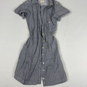 Grey striped cotton mini dress (S)