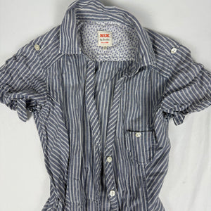 Grey striped cotton mini dress (S)