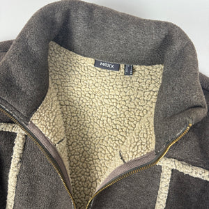 Grey zip up inside fleece biker jacket (S)