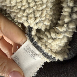 Grey zip up inside fleece biker jacket (S)