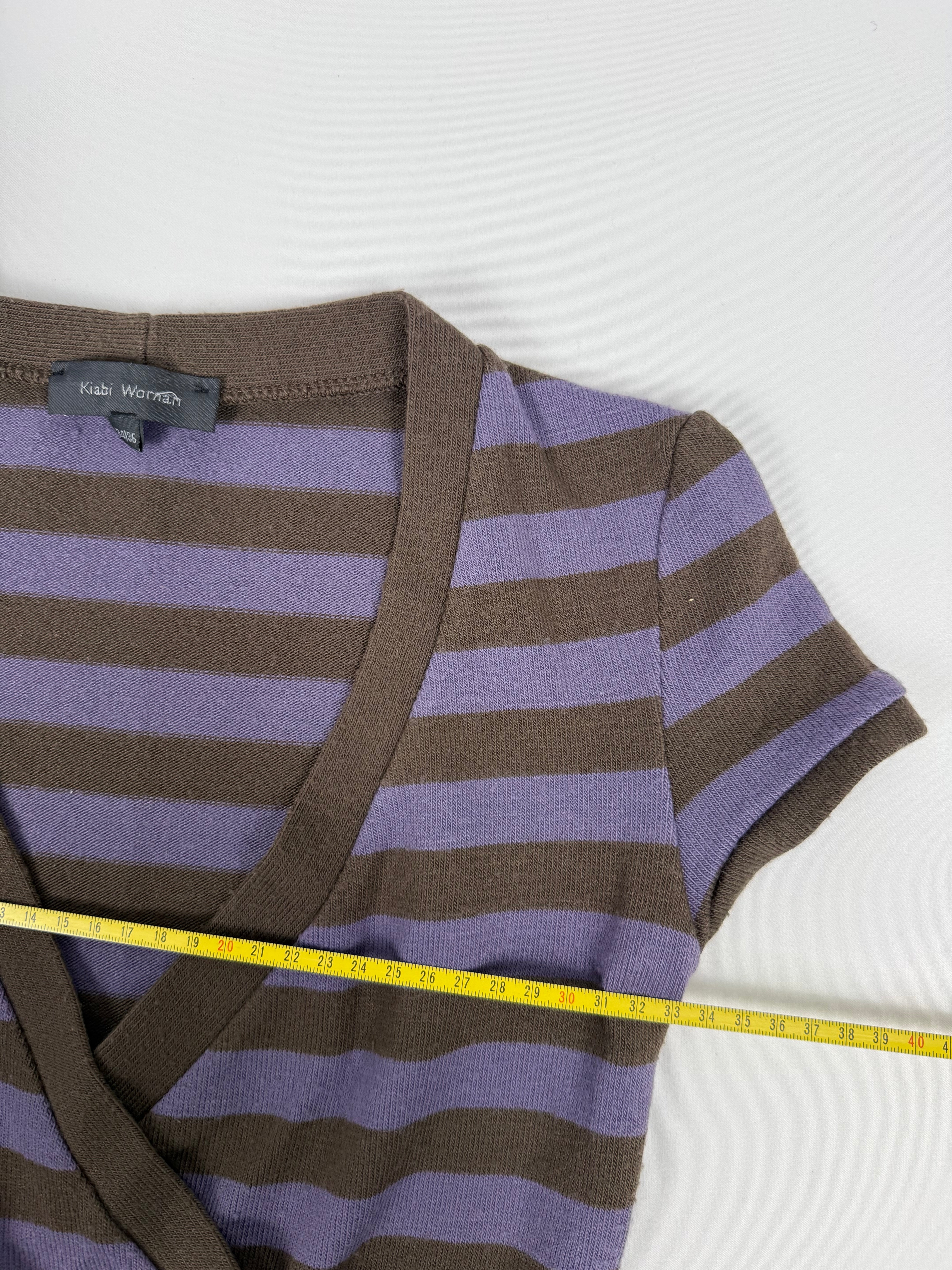 Purple striped knitted tee (S)