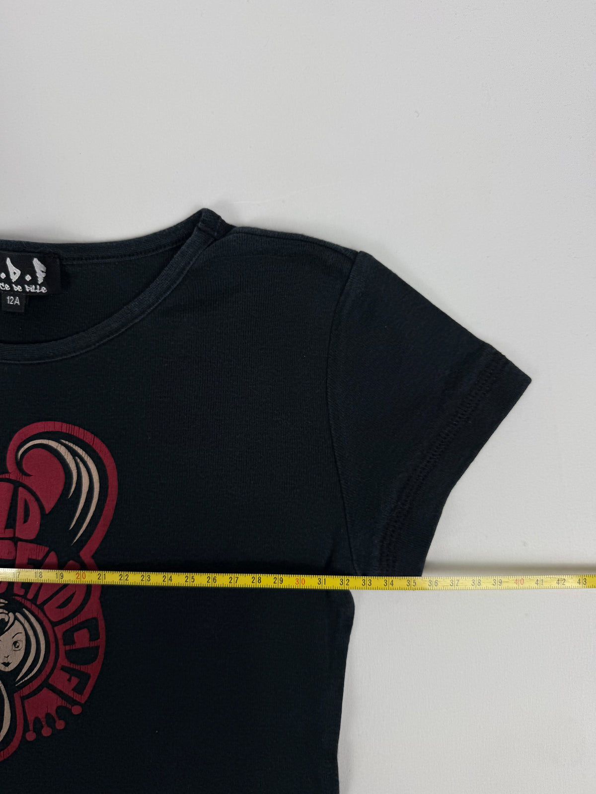 Black graphic cotton tee (XS)