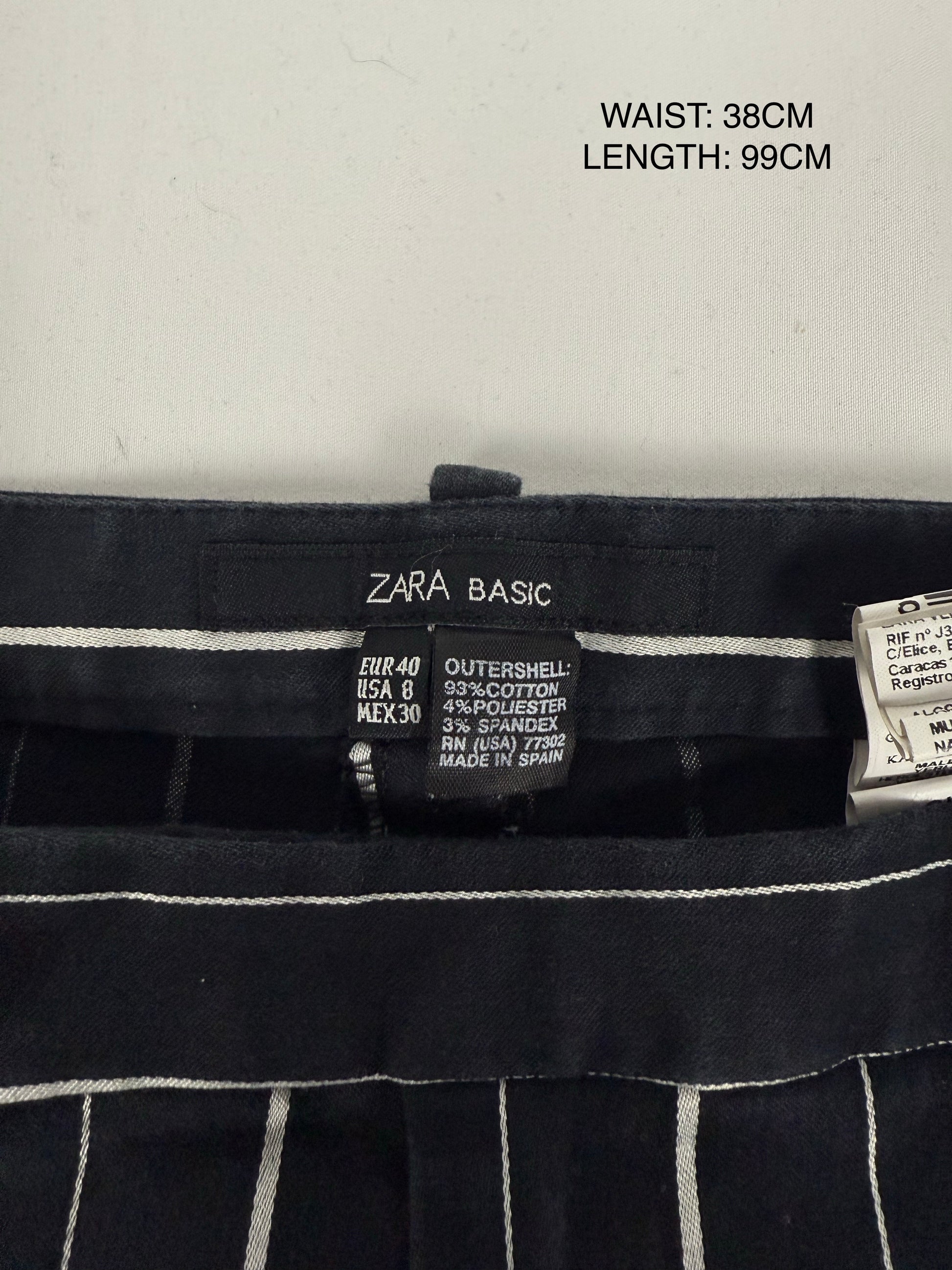 Black striped low rise office flared pants (S/M)