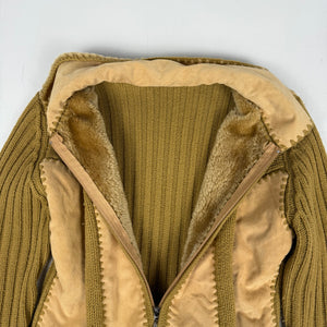 Beige bi fabric zip up biker jacket (M/L)