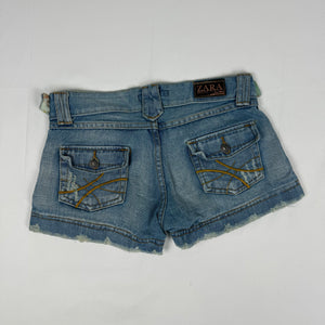 Blue denim low rise mini short (S)