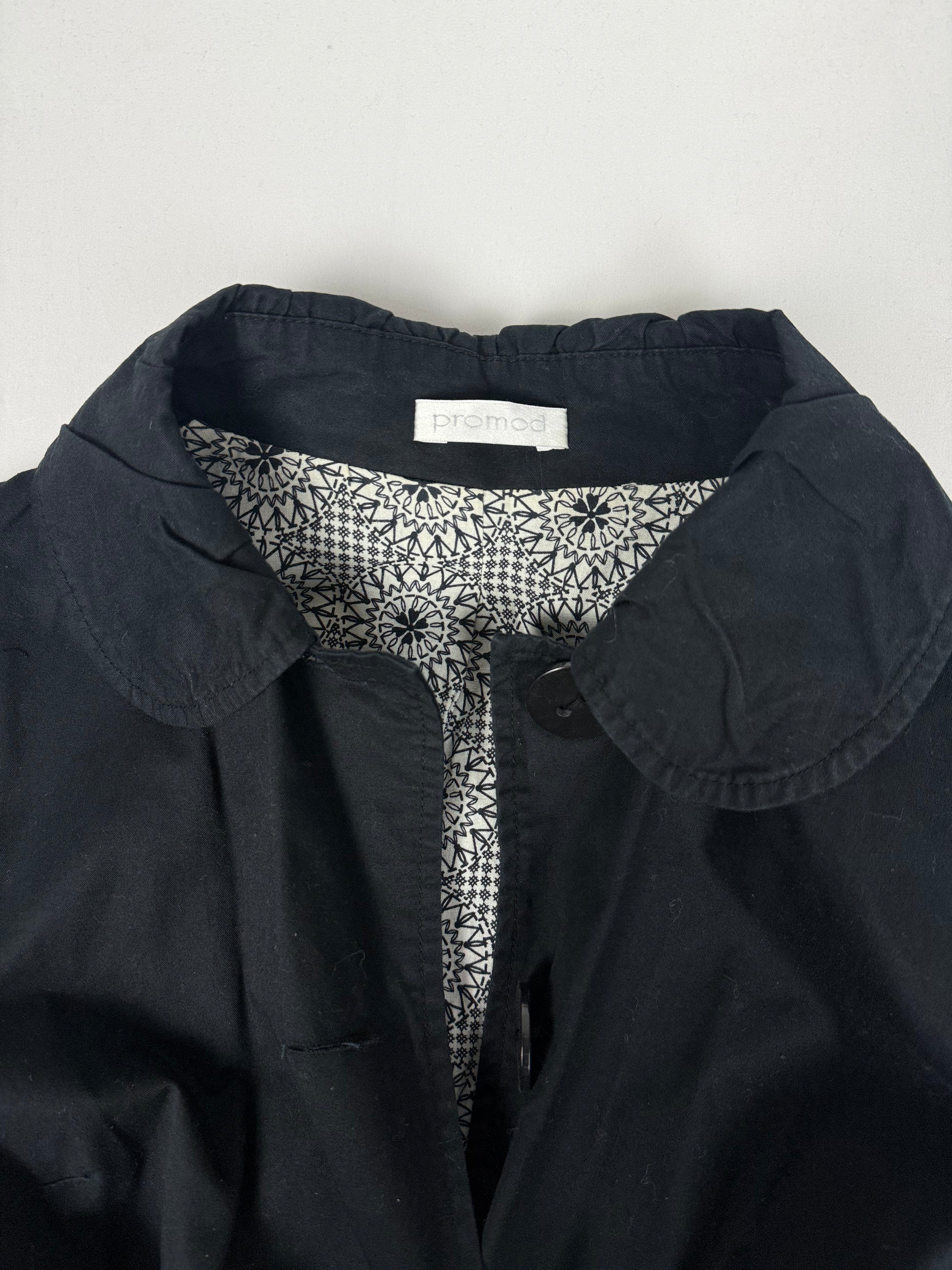 Black cotton trench jacket (M)