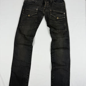 Black denim low rise straight legs pants (XS)