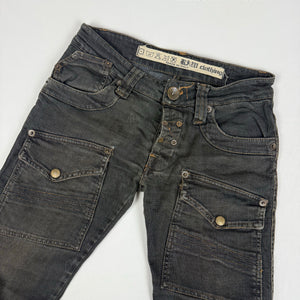 Black denim low rise straight legs pants (XS)
