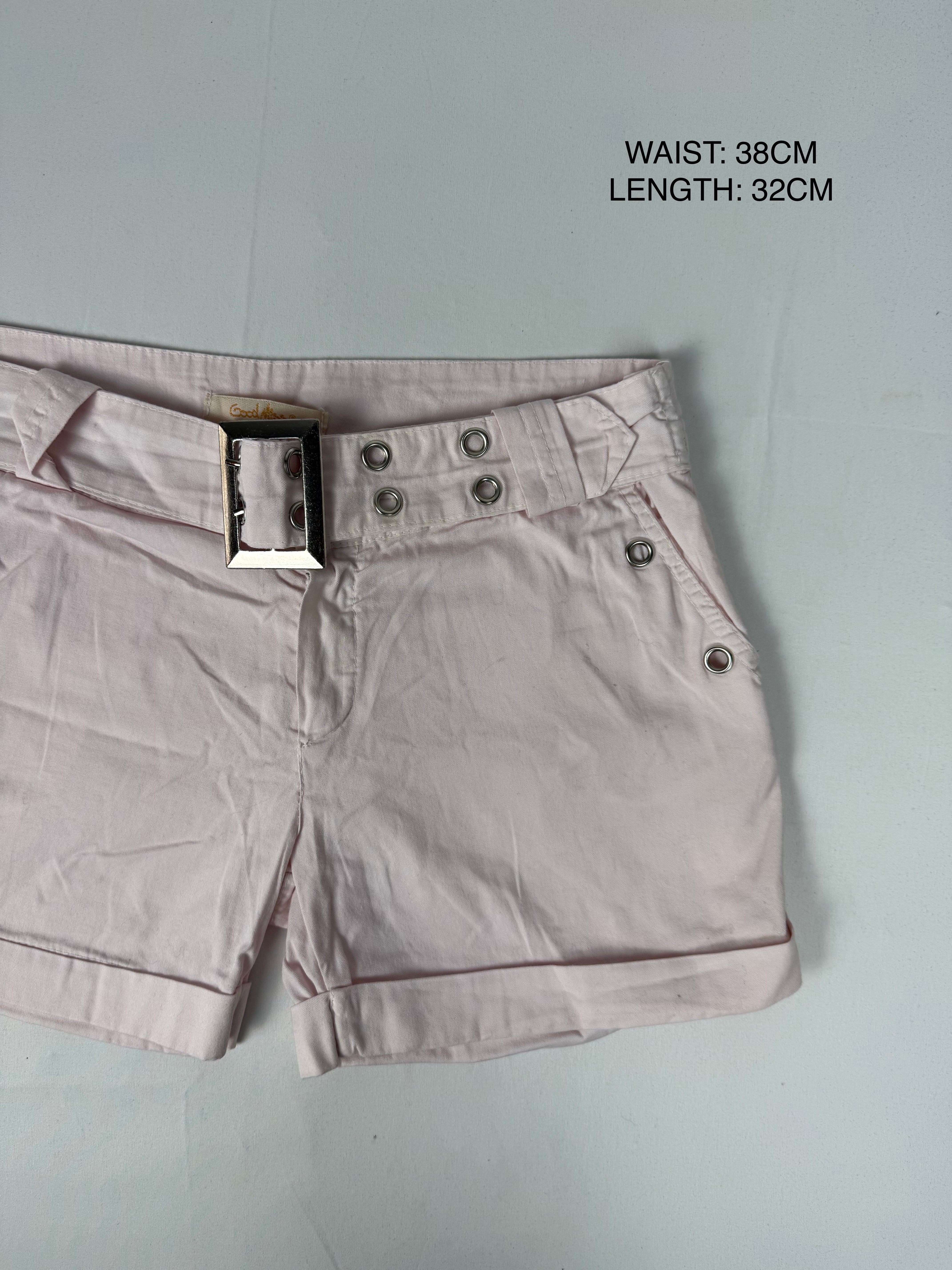 Baby pink cotton low rise mini short (M)