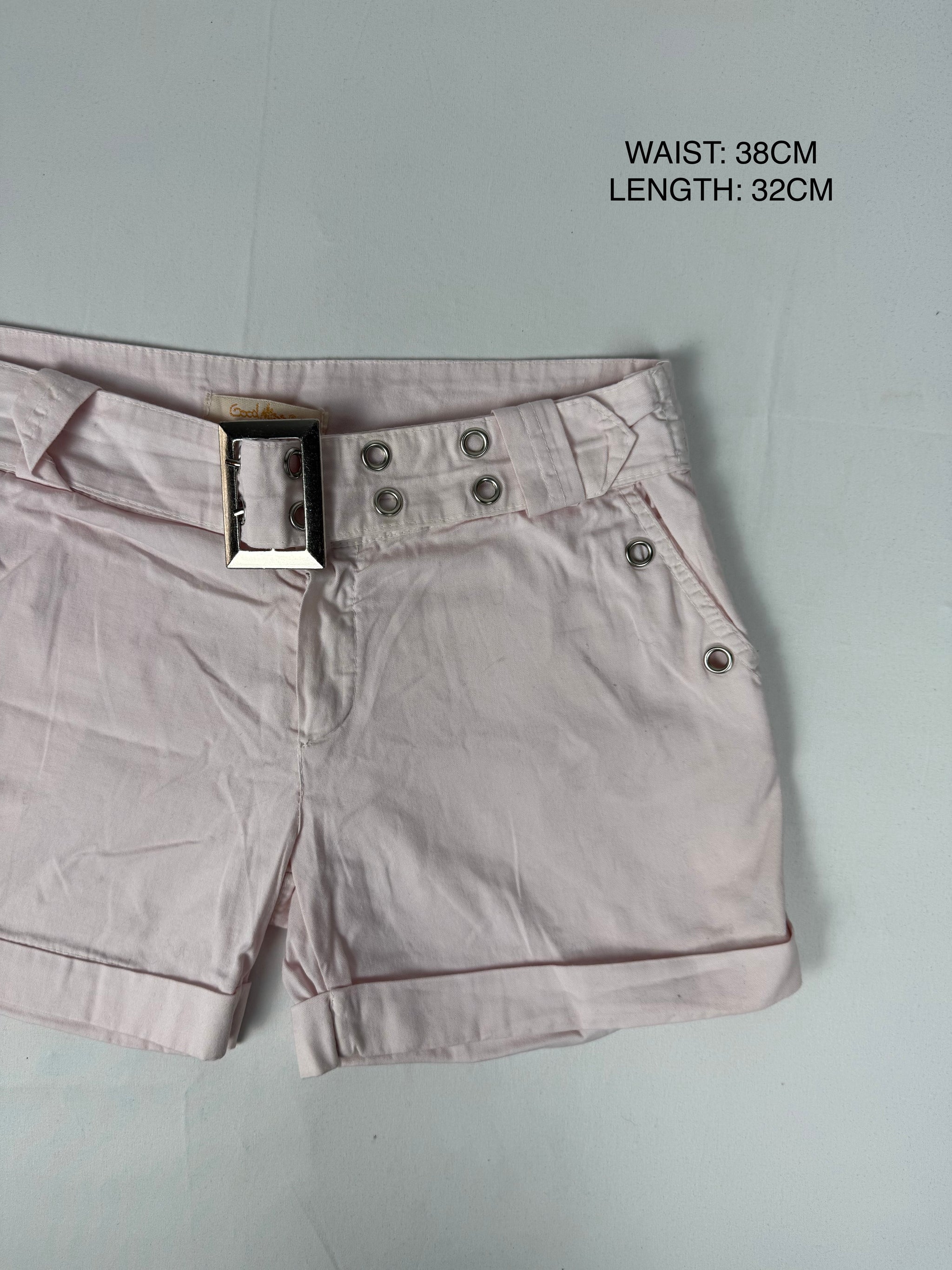 Baby pink cotton low rise mini short (M)