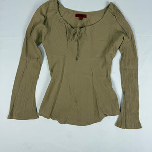 Beige flared long sleeves top (S)