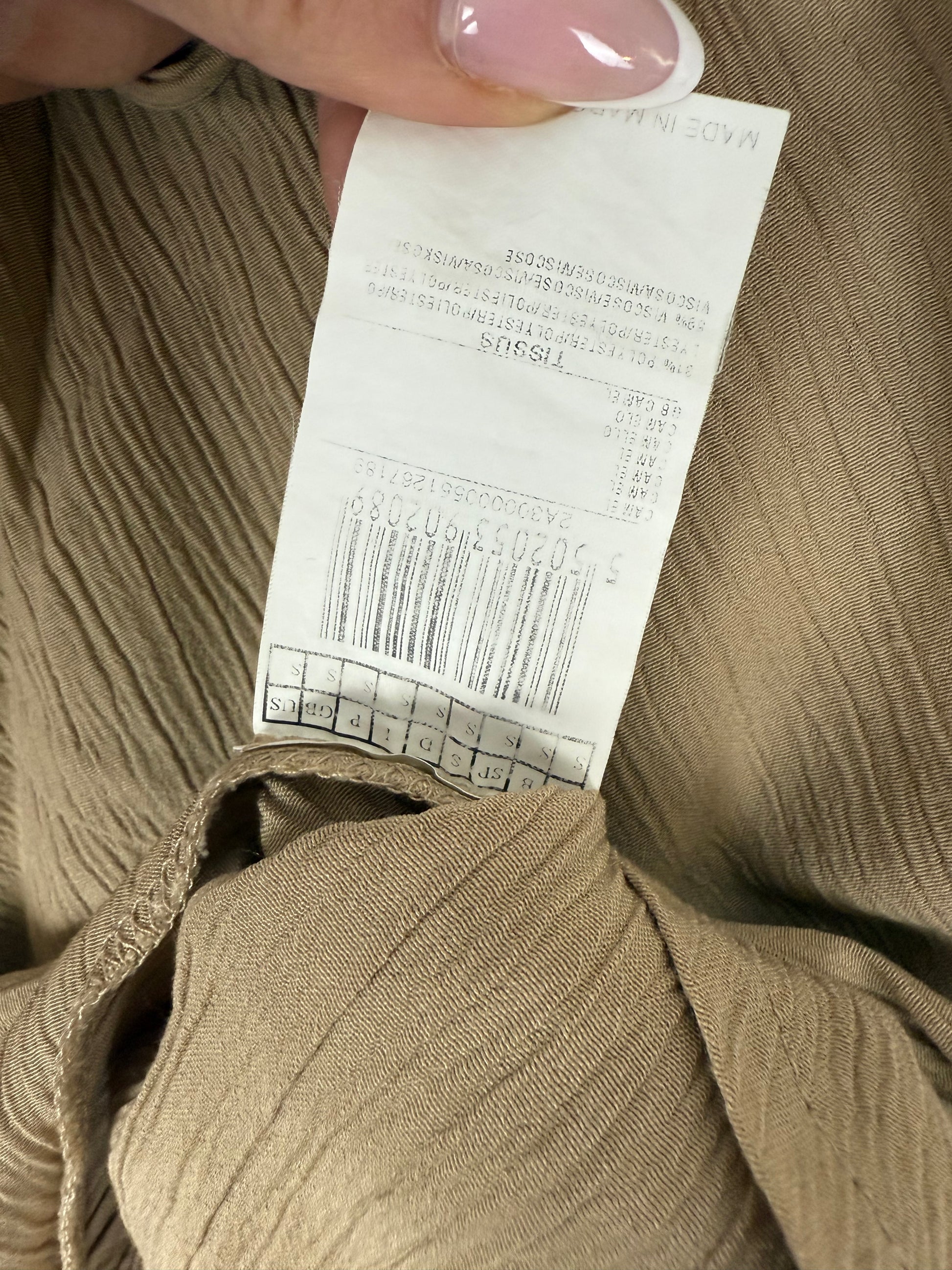 Beige flared long sleeves top (S)