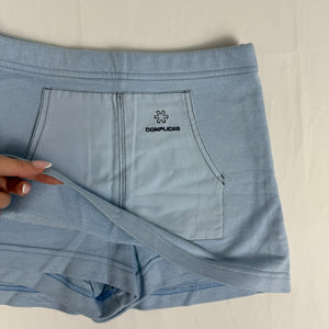 Baby blue cotton low rise mini skirt (XS)