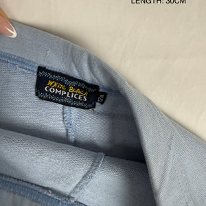 Baby blue cotton low rise mini skirt (XS)