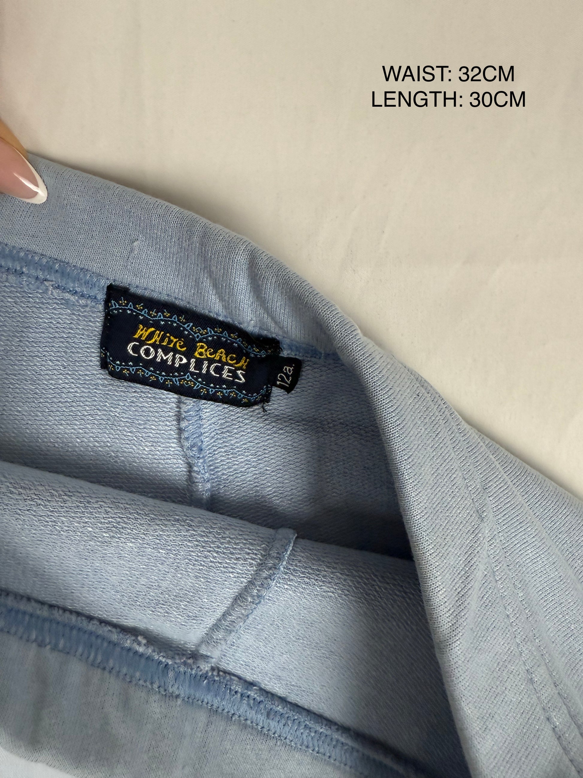 Baby blue cotton low rise mini skirt (XS)