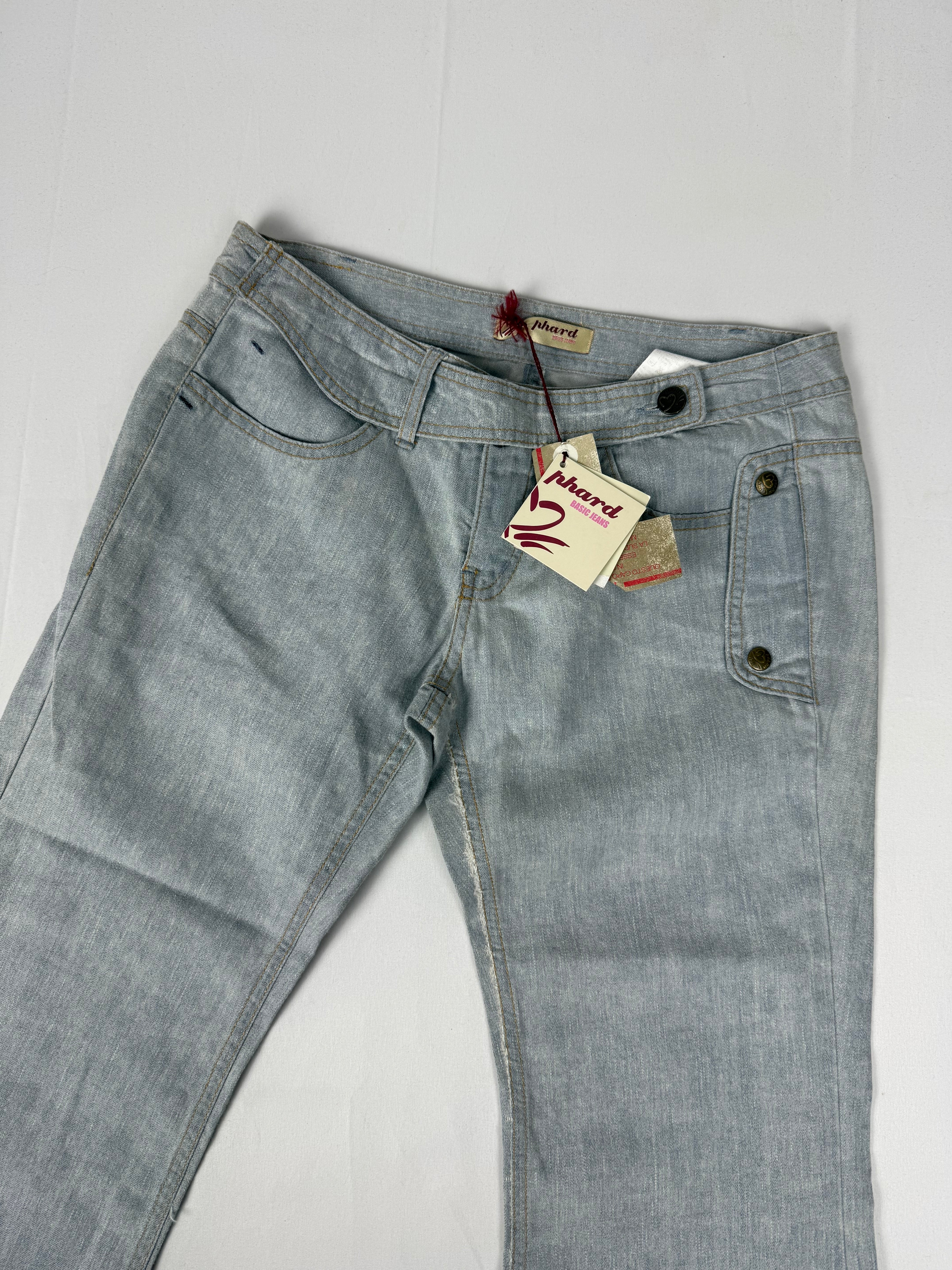 Grey denim low rise flare pants (M/L)