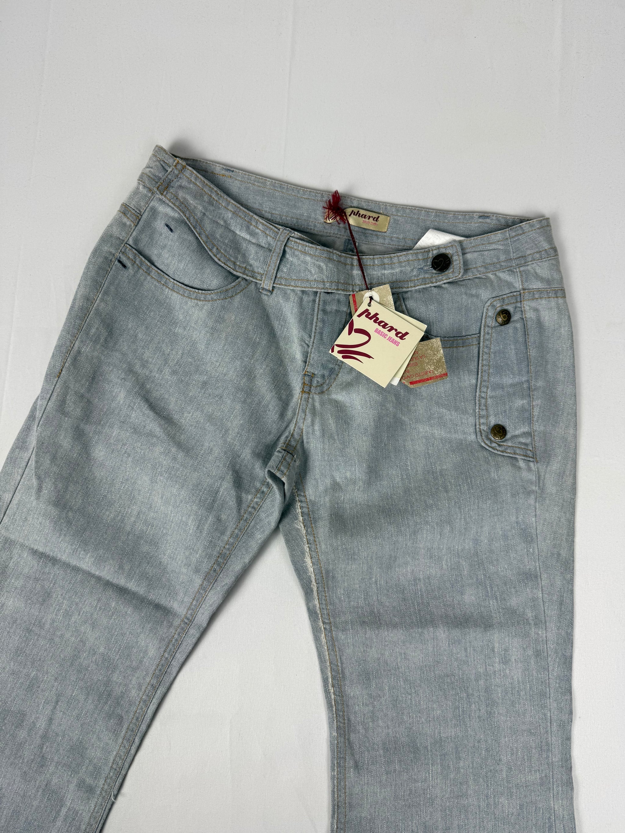 Grey denim low rise flare pants (M/L)
