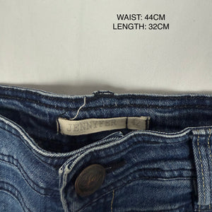 Blue navy low rise denim mini skirt (XL)