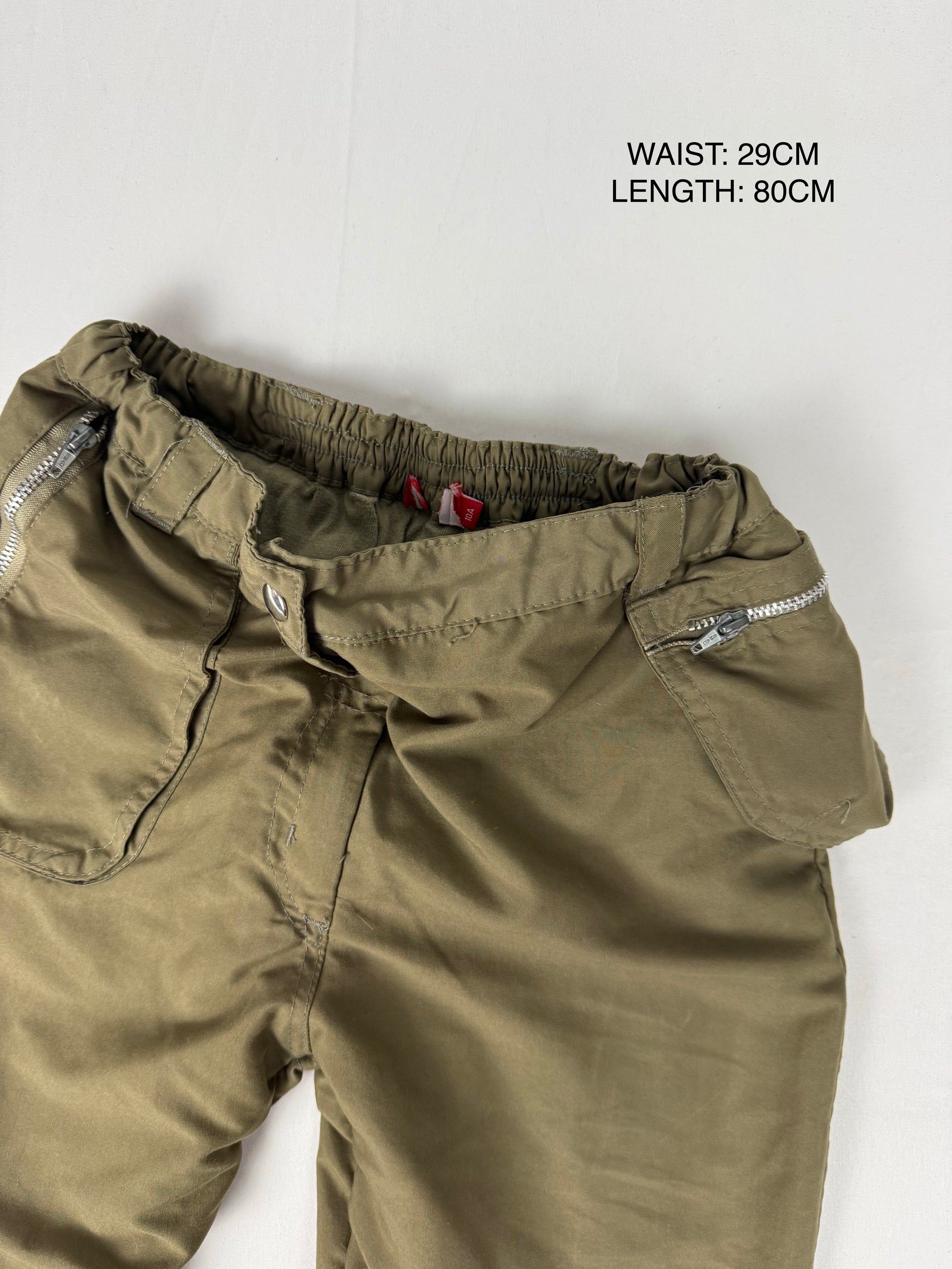 Khaki low waist cargo capri pants (XXS/XS)