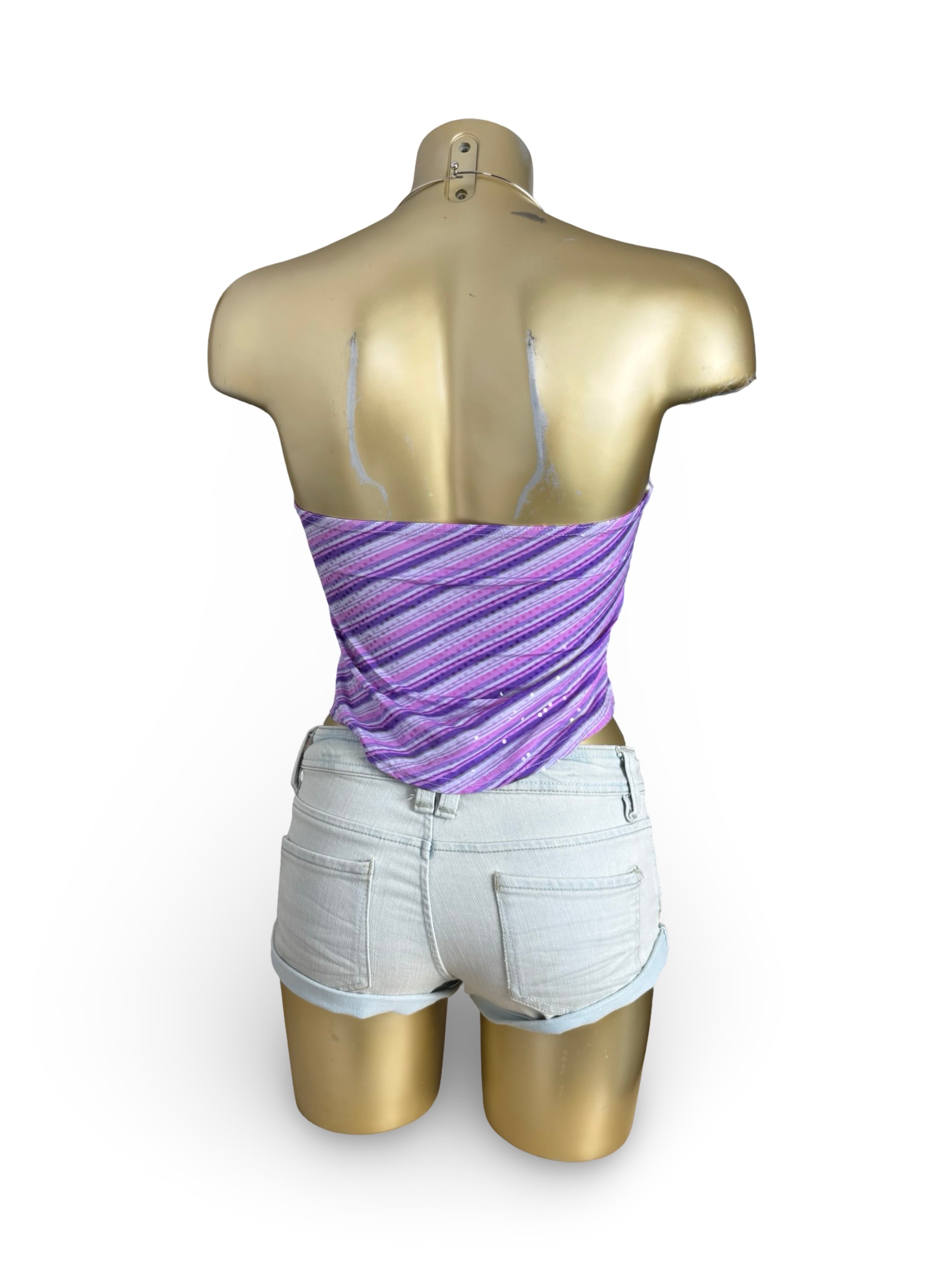 Purple ring necklace halter top (M)