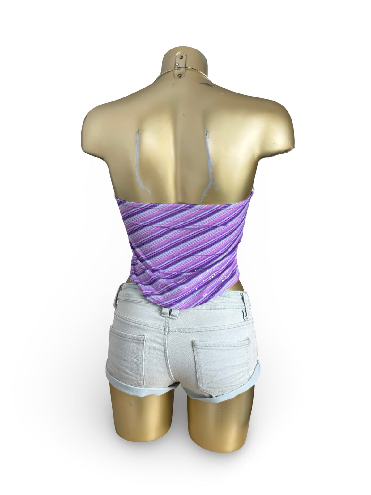 Purple ring necklace halter top (M)
