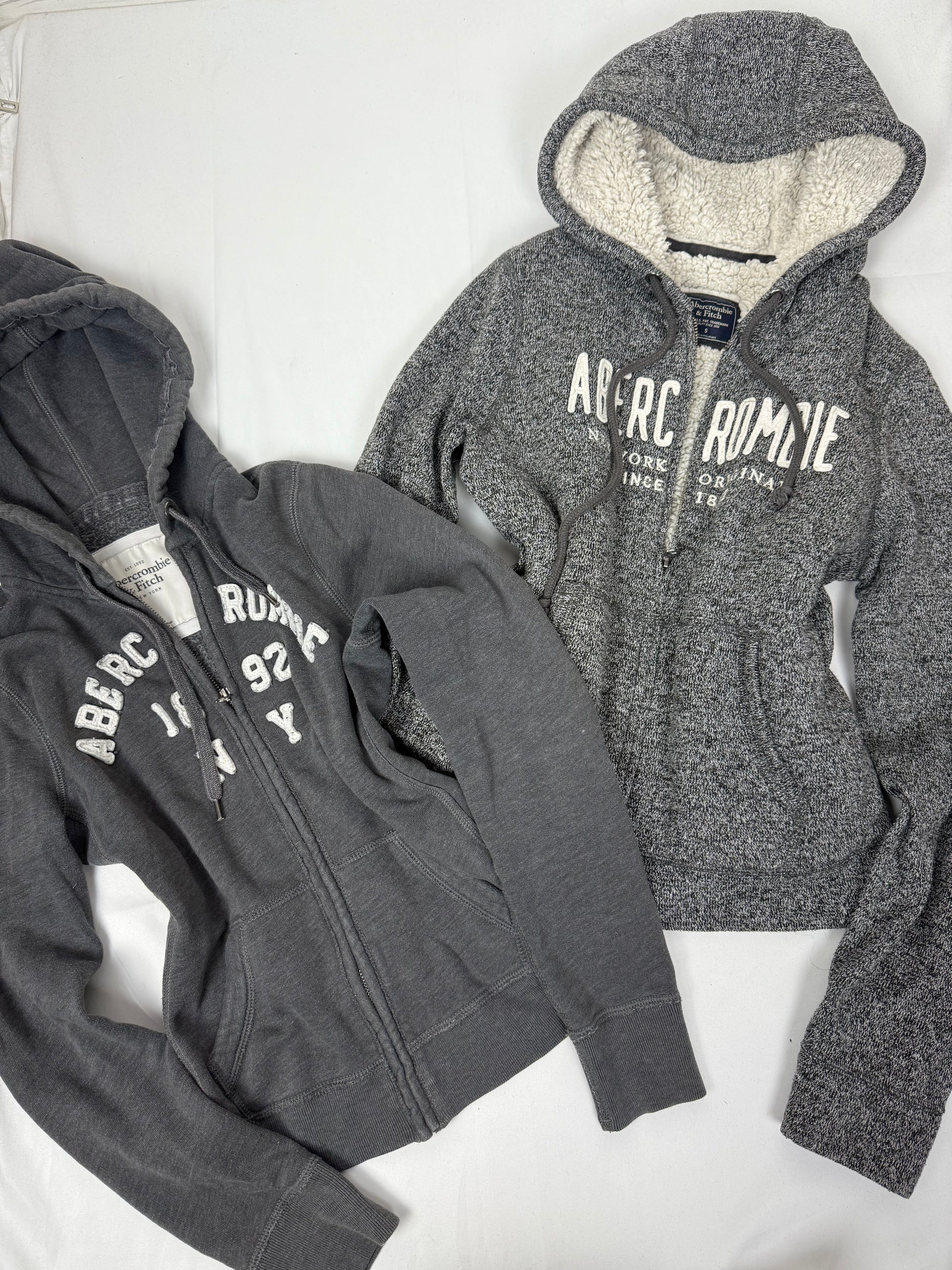 Grey inside fleece cotton hoodie (S)