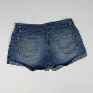 Blue denim low rise mini short (S)