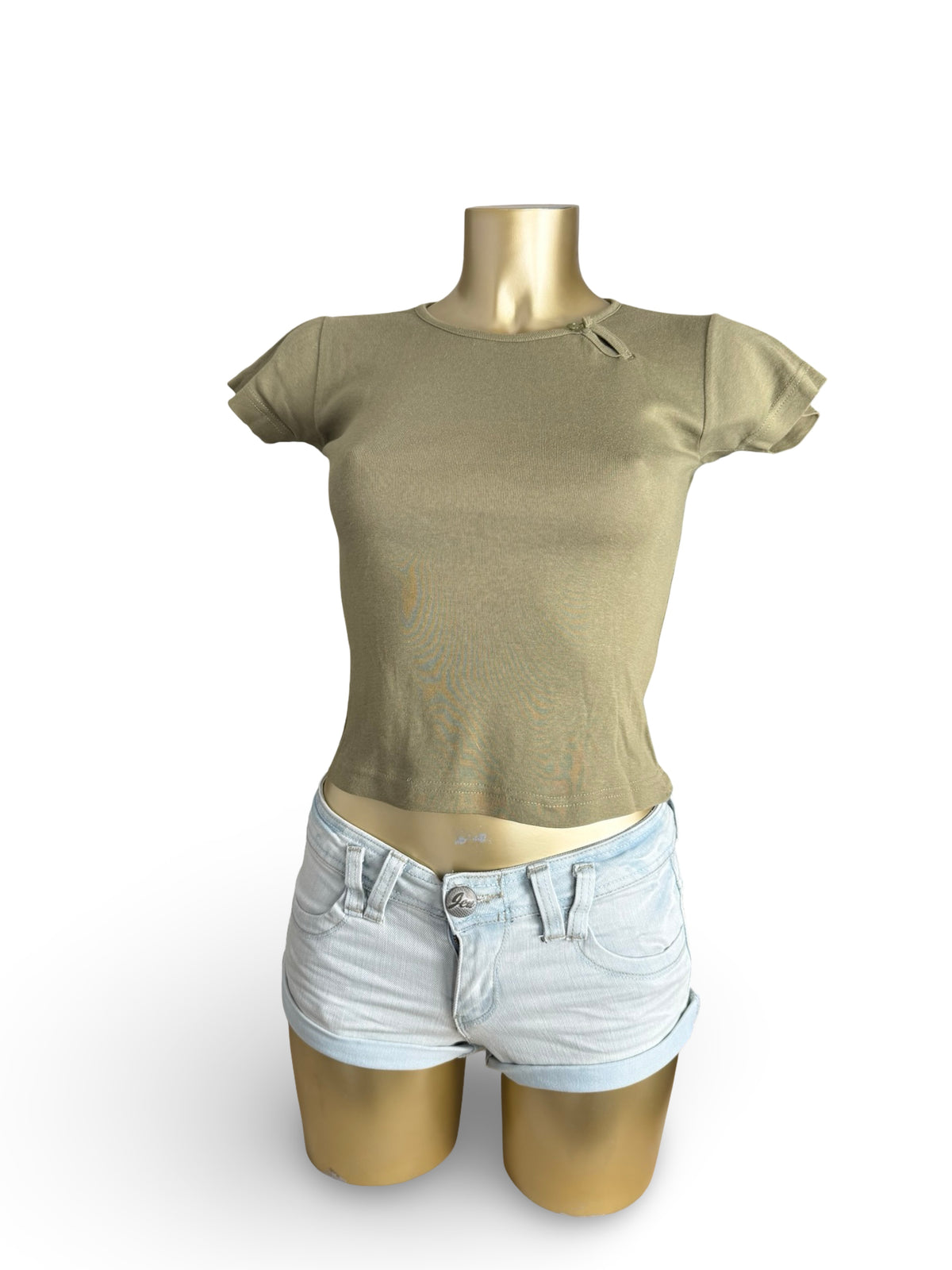 Khaki 100% cotton tee (XS)