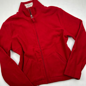 Red fleece office zip up jacket (M)